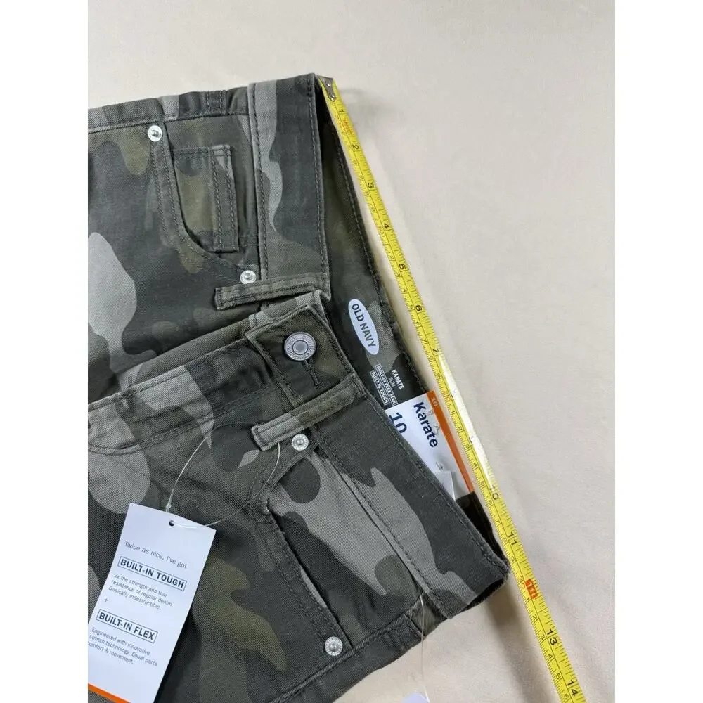 NWT Old Navy Boys Jeans Pants Camouflage Karate Slim Flex Max Built in Size 10